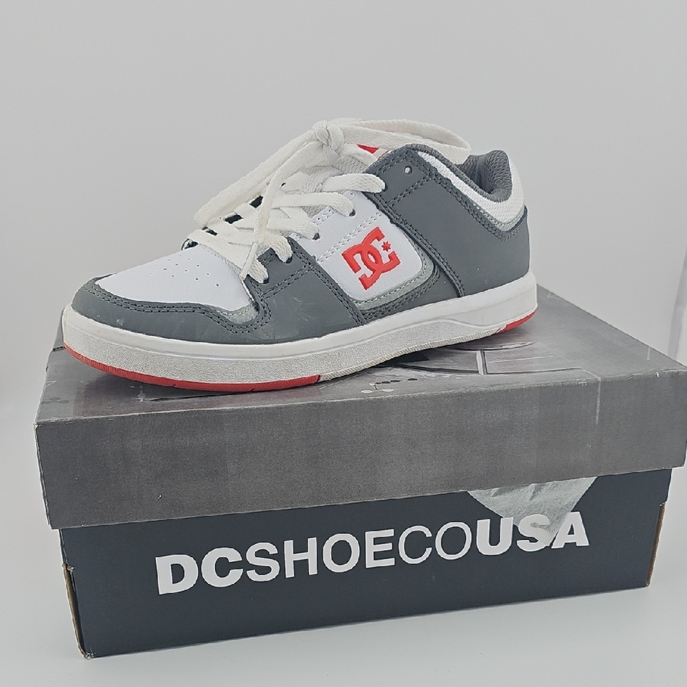 DC Kids' Sneakers in Gray, White, and Red